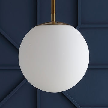 Bleecker 7.75" Metal/Glass Globe LED Pendant
